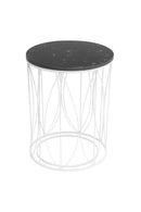 Metal Marbletop Abstract Design Round Side Table Set of 2 38*50/31.5*47 cm (Ctn Box 1 units)