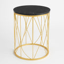 Metal Marbletop Abstract Design Round Side Table Set of 2 38*50/31.5*47 cm (Ctn Box 1 units)