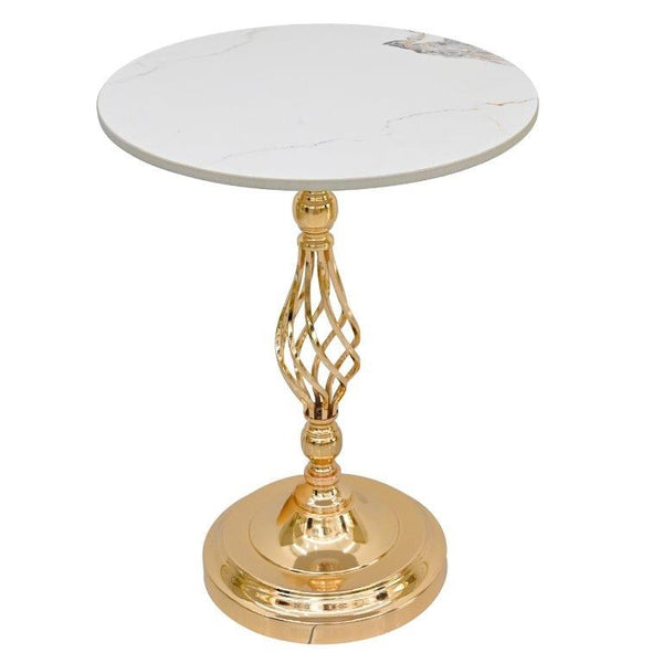 Metal Marbletop Abstract Design Round Side Table Corner Table 40X52CM cm (Ctn Box 1 units)