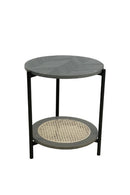 Metal Accent Timber Top Pattern Abstract Design Round Side Table Corner Table  40*40*55 cm (Ctn Box 1 units)