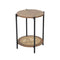Metal Accent Timber Top Pattern Abstract Design Round Side Table Corner Table  40*40*55 cm (Ctn Box 1 units)