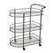 Glass and Metal 2 Tier Serving Cart Coffee Table with Wheels 75*42*90 cm (Ctn Box 1 units)
