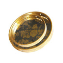 Deco Abstract Design Round MDF Serving Tray Set of 2 Pcs  35.5*35.5*4/39.5*39.5*4 cm (Ctn Box 8 units)