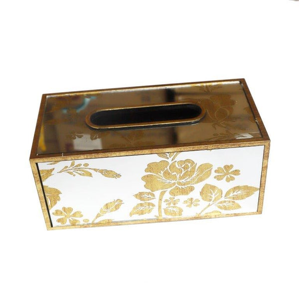 Glass and MDF Deco Tissue Box and Basket Set 24*12*10 cm (Ctn Box 8 units)