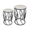 Metal Marbletop Abstract Design Round Side Table Set of 2 38*54/36*48 cm (Ctn Box 1 units)