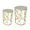 Metal Marbletop Abstract Design Round Side Table Set of 2 38*55/36*50 cm (Ctn Box 1 units)