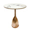 Ultra Modern Designer Stone Top Metal Frame Round Side/Centre Table 38*51 cm (Ctn Box 1 units)