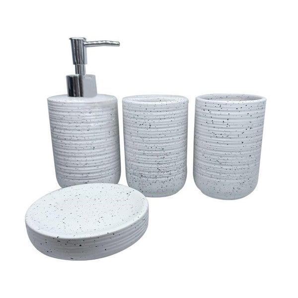 Bathroom Accessories Soap Dispenser Toothbrush Holder Set of 4 Pcs  (Ctn Box 16 units)
