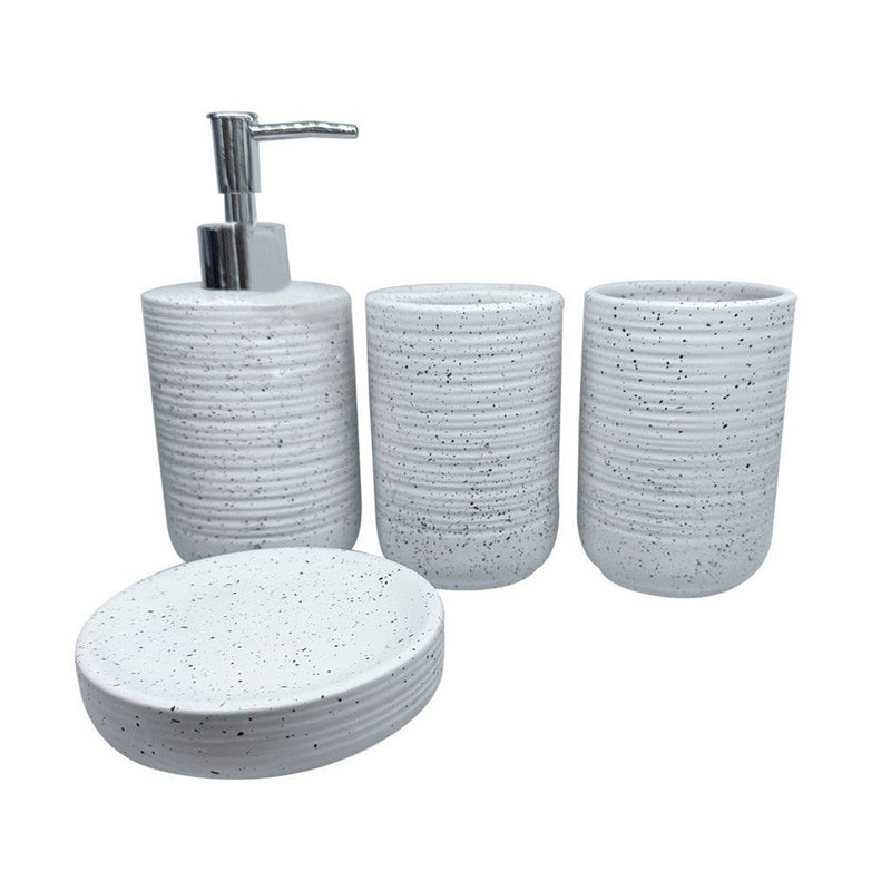 Bathroom Accessories Soap Dispenser Toothbrush Holder Set of 4 Pcs  (Ctn Box 16 units)