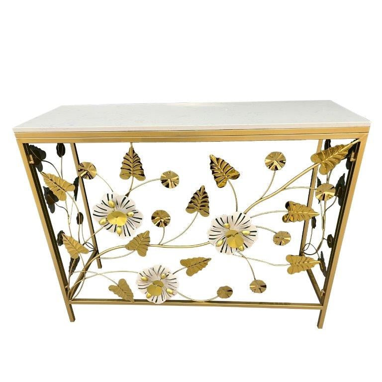 Rectangular Gold Metal Accent Console Table Dresser Table 100*35*79 cm (Ctn Box 1 units)