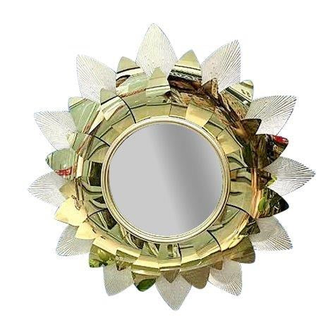 Decorative Abstract Shape Gold Metal Frame Wall Mirror  85*85 cm (Ctn Box 1 units)