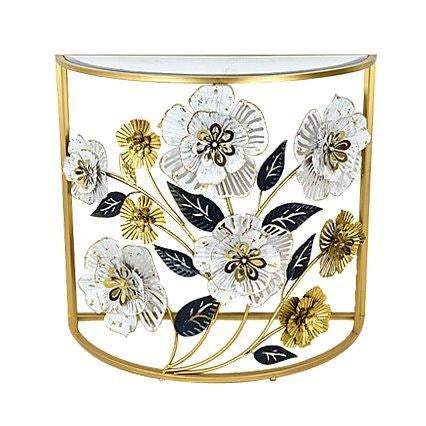 Ultra Modern Designer Glass Top Metal Frame Round Side/Centre Table 90*40*79 cm (Ctn Box 1 units)