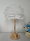 Home Decor Bedside Desktop Table Lamp Metal Base Feather Shade  30*44 cm (Ctn Box 12 units)