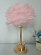 Home Decor Bedside Desktop Table Lamp Metal Base Feather Shade  30*44 cm (Ctn Box 12 units)