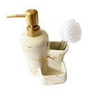 Ceramic Bathroom Accessories Soap Dispenser Pump and Sponge Set 12*9.5*21.5 cm (Ctn Box 24 units)