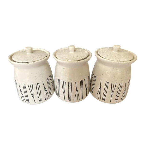 Ceramic Deco Canister Set of 3 Pcs 11.5*15 cm ** (Ctn Box 12 units)