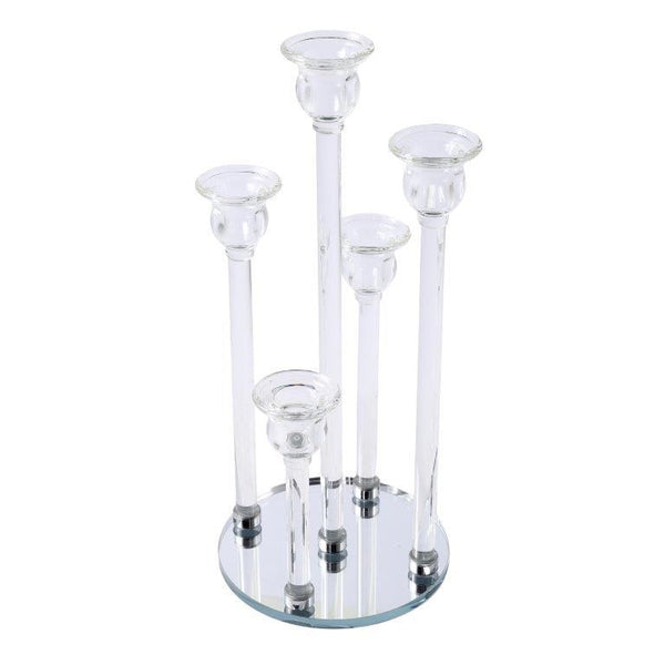 Home Decor Crystal Decor Table Top Candleholder 5 Arms  37 cm (Ctn Box 8 units)