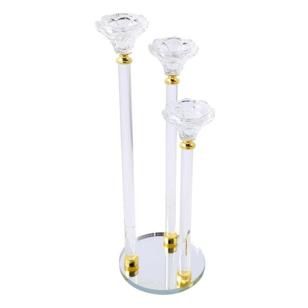 Home Decor Crystal Decor Table Top Candleholder 3 Arms  37 cm (Ctn Box 12 units)