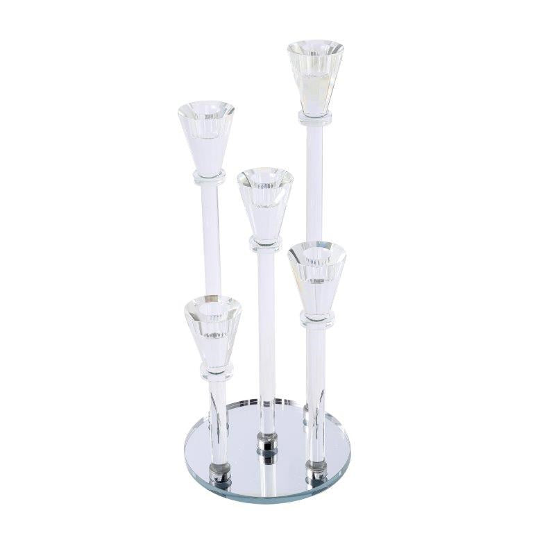 Home Decor Crystal Decor Table Top Candleholder 5 Arms  37 cm (Ctn Box 8 units)