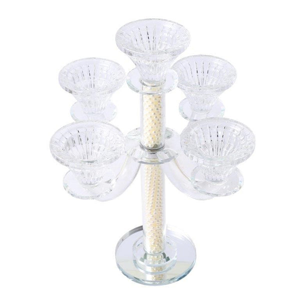 Home Decor Crystal Decor Table Top Candleholder 3 Arms  28 cm (Ctn Box 8 units)