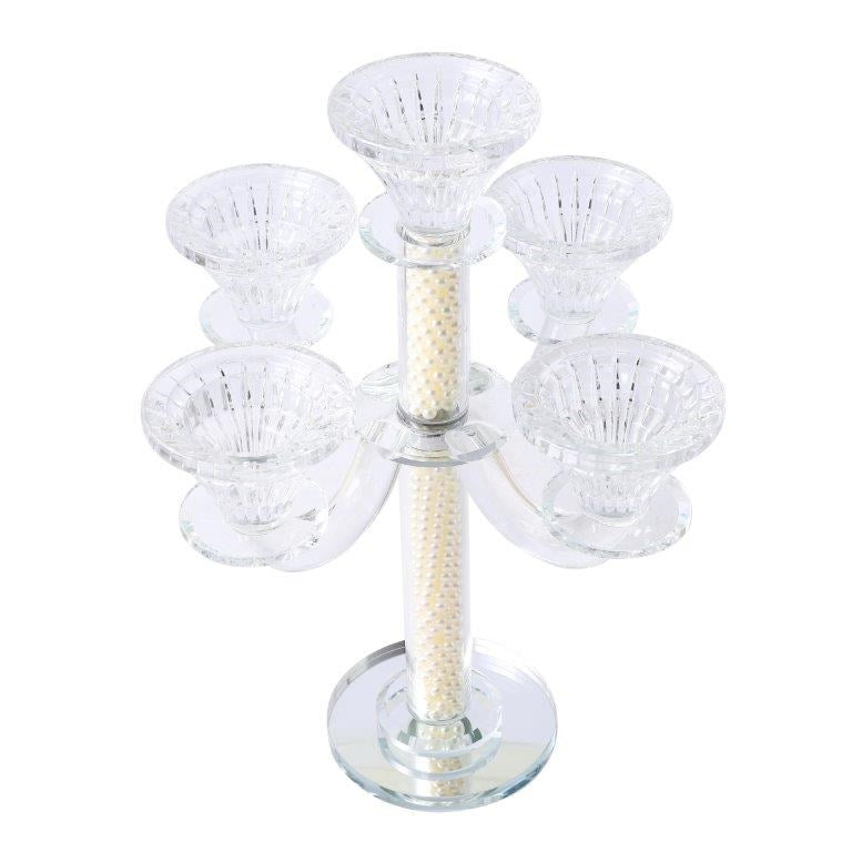 Home Decor Crystal Decor Table Top Candleholder 3 Arms  28 cm (Ctn Box 8 units)
