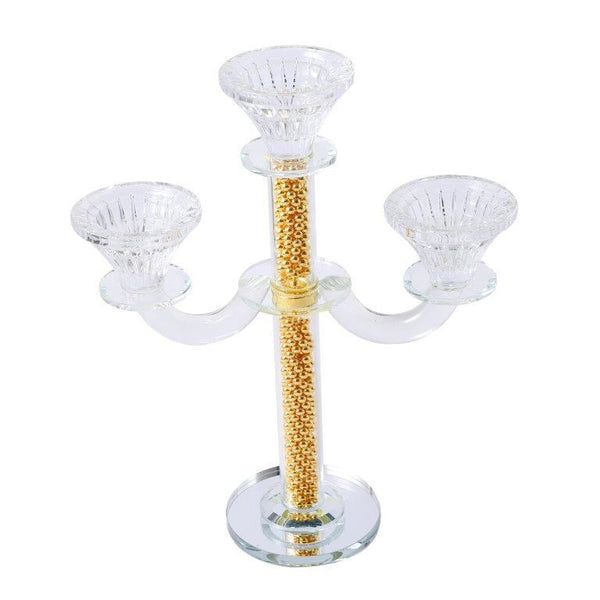 Home Decor Crystal Decor Table Top Candleholder 5 Arms  28 cm (Ctn Box 10 units)