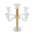 Home Decor Crystal Decor Table Top Candleholder 5 Arms  36 cm (Ctn Box 6 units)