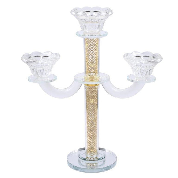 Home Decor Crystal Decor Table Top Candleholder 3 Arms  28 cm (Ctn Box 10 units)
