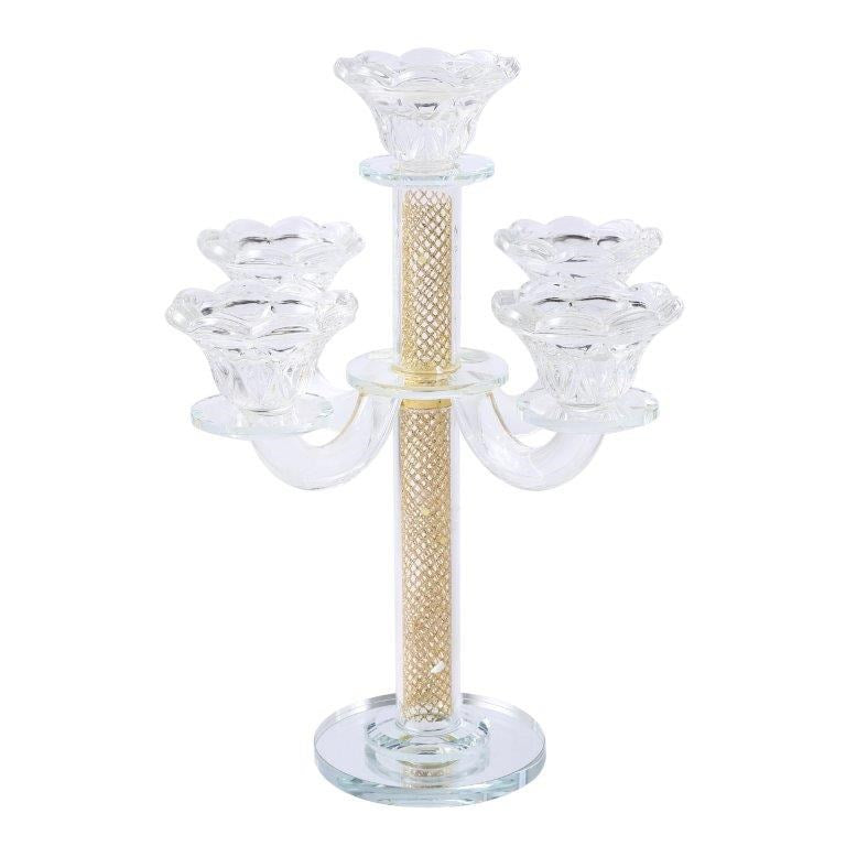 Home Decor Crystal Decor Table Top Candleholder 3 Arms  28 cm (Ctn Box 8 units)