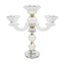Home Decor Crystal Decor Table Top Candleholder 3 Arms  26 cm (Ctn Box 10 units)