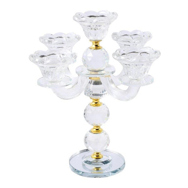 Home Decor Crystal Decor Table Top Candleholder 3 Arms  26 cm (Ctn Box 10 units)