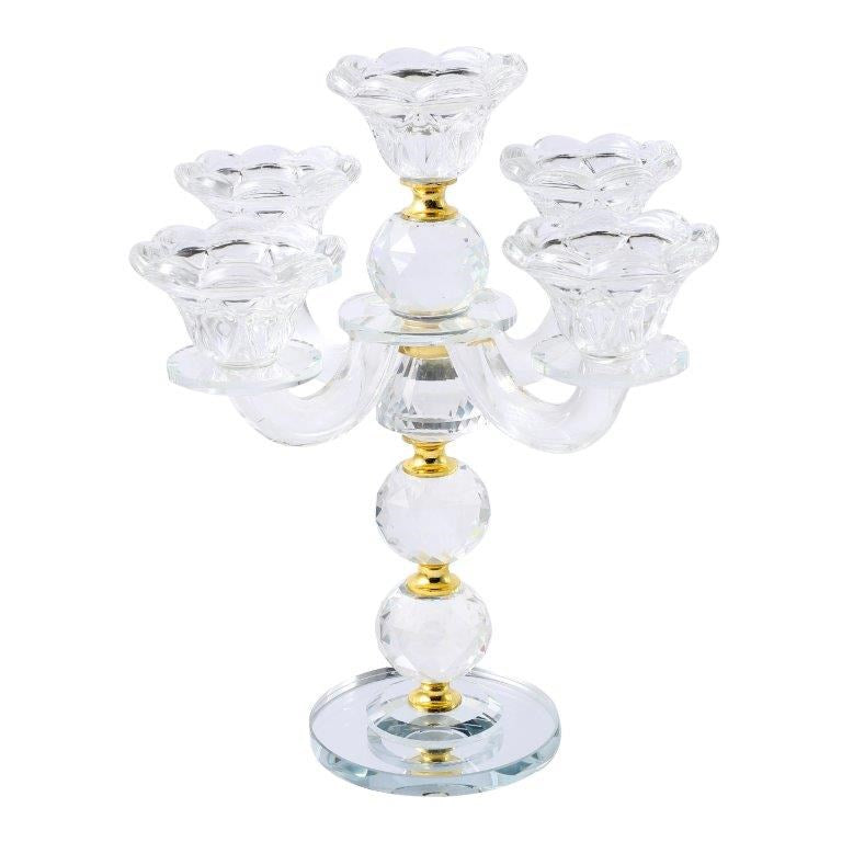 Home Decor Crystal Decor Table Top Candleholder 3 Arms  26 cm (Ctn Box 10 units)