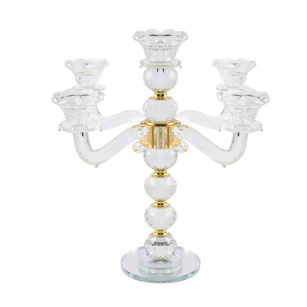 Home Decor Crystal Decor Table Top Candleholder 3 Arms  35 cm (Ctn Box 8 units)