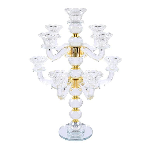 Home Decor Crystal Decor Table Top Candleholder 9 Arms  45 cm (Ctn Box 4 units)