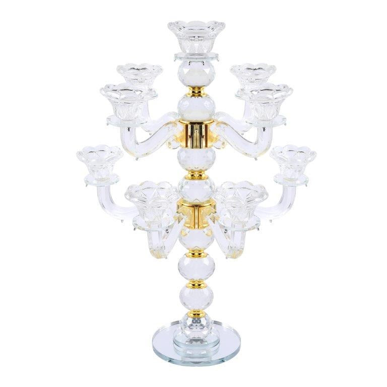 Home Decor Crystal Decor Table Top Candleholder 9 Arms  45 cm (Ctn Box 4 units)