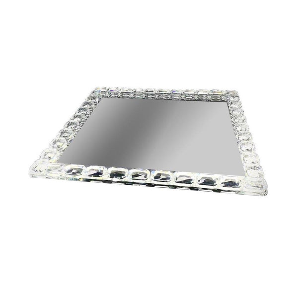 Home Decor Crystal Glass Square Tray Plate  20 cm (Ctn Box 24 units)