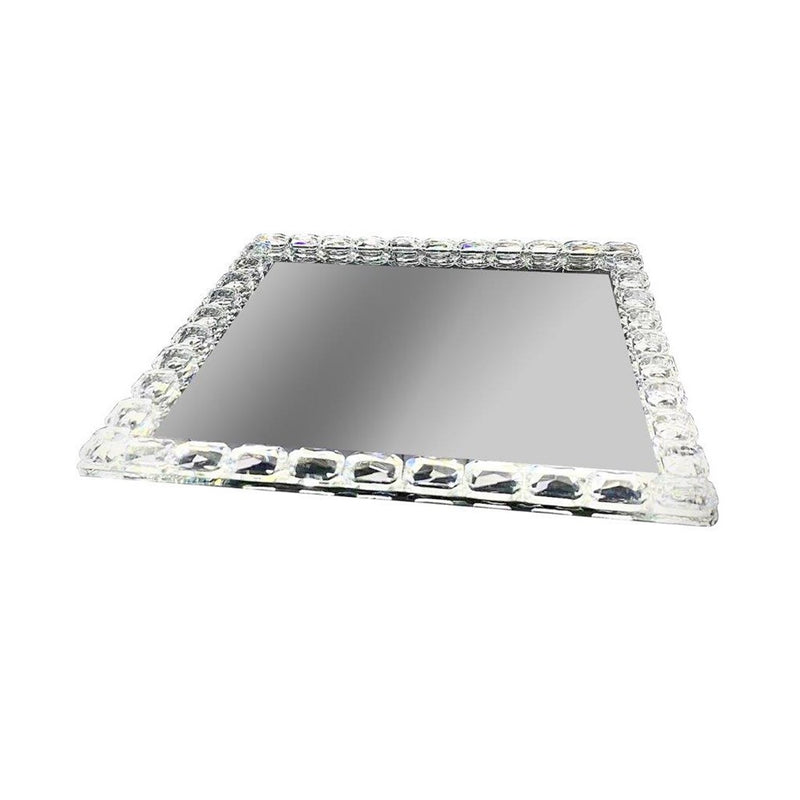 Home Decor Crystal Glass Square Tray Plate  20 cm (Ctn Box 24 units)