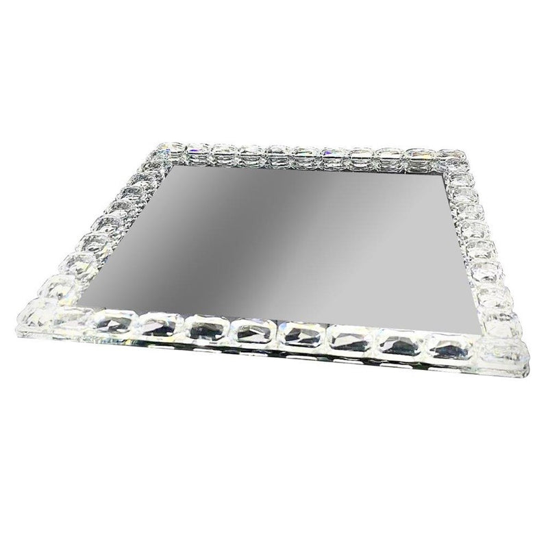 Home Decor Crystal Glass Square Tray Plate  25 cm (Ctn Box 16 units)