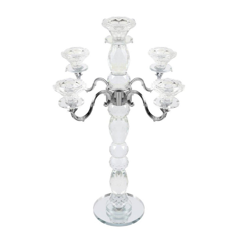 Home Decor Crystal Decor Table Top Candleholder 5 Arms 48 cm (Ctn Box 4 units)