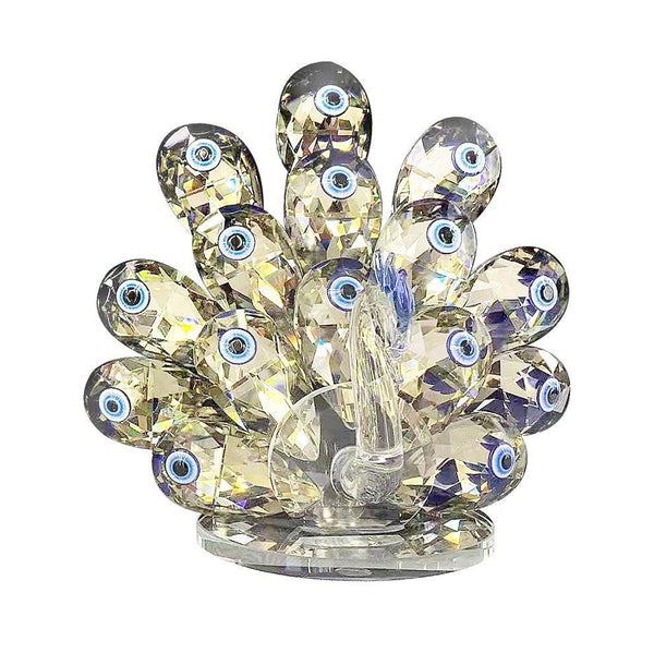 Home Decor Crystal Glass Peacock 14 cm (Ctn Box 24 units)