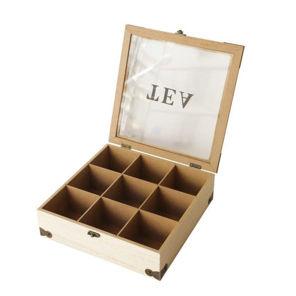 Premium Quality Abstract Design MDF Rectangular Tea Bag Storage Box (Ctn Box 36 units)