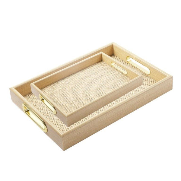 Abstract Deco Food Tray MDF Rectangle Serving Tray Set of 2 Pcs 30*20/36*25 cm (Ctn Box 12 units)