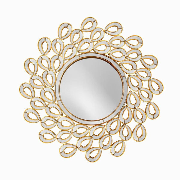 Decorative Abstract Design Round Gold Frame Wall Mirror 62*62 cm (Ctn Box 8 units)