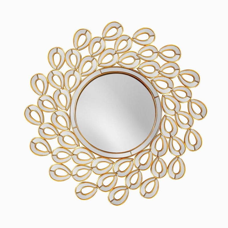 Decorative Abstract Design Round Gold Frame Wall Mirror 62*62 cm (Ctn Box 8 units)