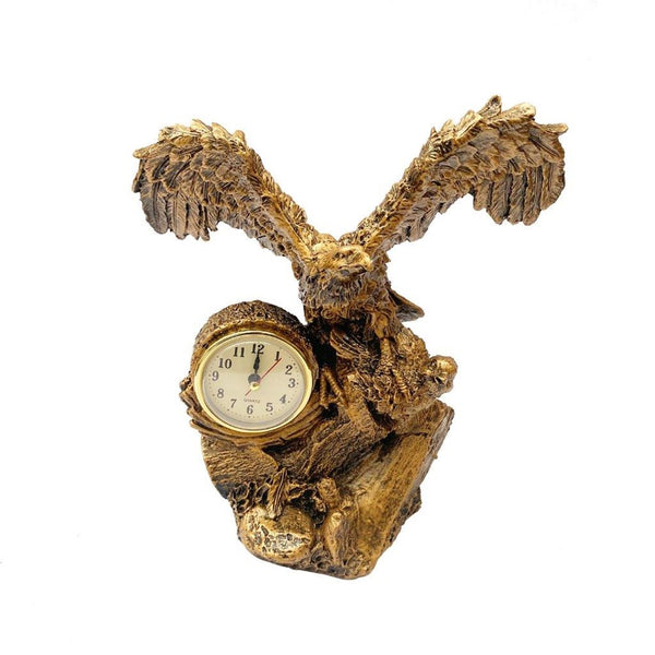 Sculpture Statue Resin Figurine Eagle Deco Clock 25*23 cm (Ctn Box 24 units)