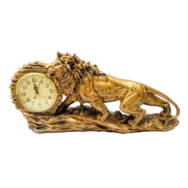 Sculpture Statue Resin Figurine Lion Deco Clock 49*22 cm (Ctn Box 12 units)
