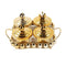 Gold Crystal Glass Candy Jar Canisters Set of 4 with Tray 27*22*12 cm (Ctn Box 24 units)