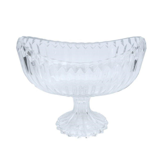 Crystal Glass Oval Shape Footed Fruit Bowl (Ctn Box 6 units)