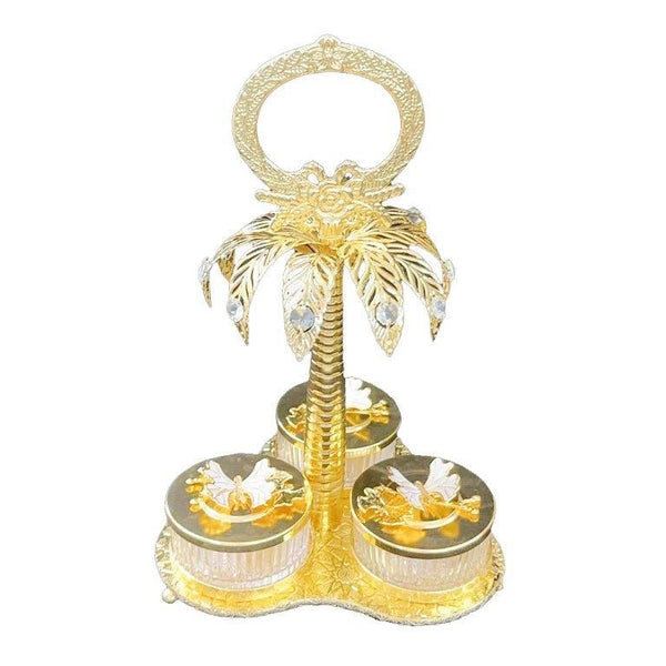Deco Metal Fruit and Appetizer Jar Set with Deco Stand   (Ctn Box 10 units)