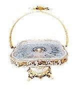 Engraved Deco Gold Metal Fruit Basket 27*27*40 cm (Ctn Box 10 units)